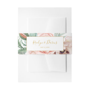 Cintas Para Invitaciones Elegante Rubor Floral Garden BODA