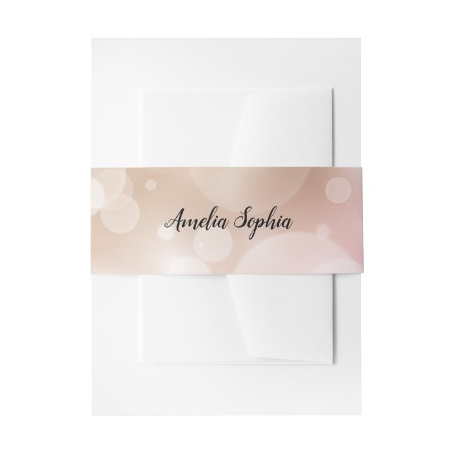 Cintas Para Invitaciones Elegante Rubor rosa (Anverso Ejemplo)
