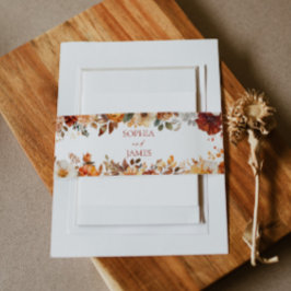 Cintas Para Invitaciones Elegante Rústico Otoño Floral Boda