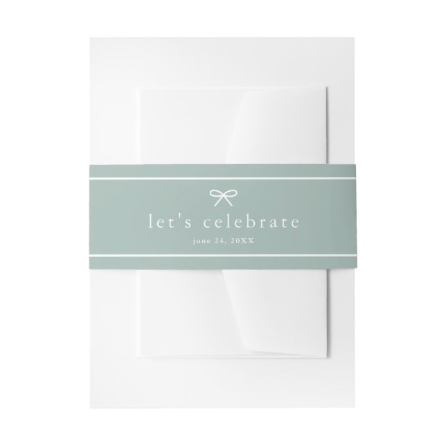 Cintas Para Invitaciones Elegante Sage Simple Green Neutral Baby Shower (Anverso Ejemplo)