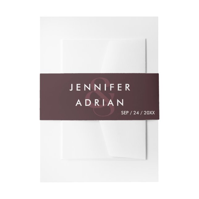 Cintas Para Invitaciones Elegante Sello Mínimo marrón Boda Moderna  (Anverso Ejemplo)