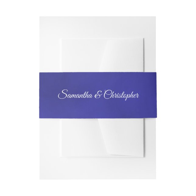 Cintas Para Invitaciones Elegante simple Boda Vivid Royal Blue (Anverso Ejemplo)