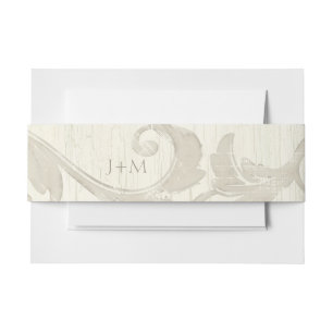 Cintas Para Invitaciones Elegante Sofisticado Monograma Madera Boda de made