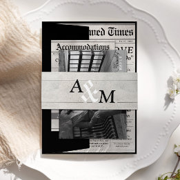 Cintas Para Invitaciones Elegante Suite Única de Invitación a Boda de Perió