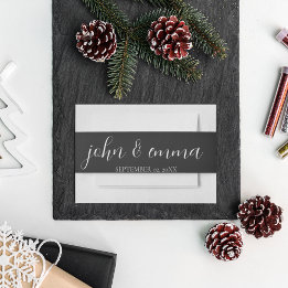 Cintas Para Invitaciones Elegante tema Boda blanco y negro