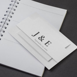 Cintas Para Invitaciones Elegante tema Boda blanco y negro