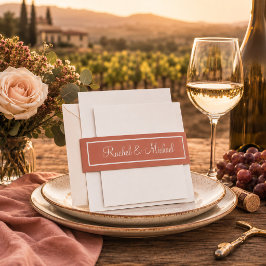 Cintas Para Invitaciones Elegante Terracota de Boda