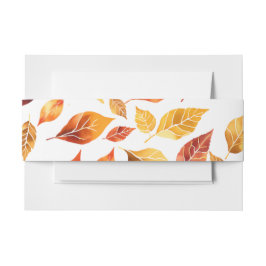 Cintas Para Invitaciones Elegante Terracota Fall Leaves quemadas naranja