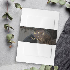 Cintas Para Invitaciones Elegante tipografía boda de fotografía de color ne