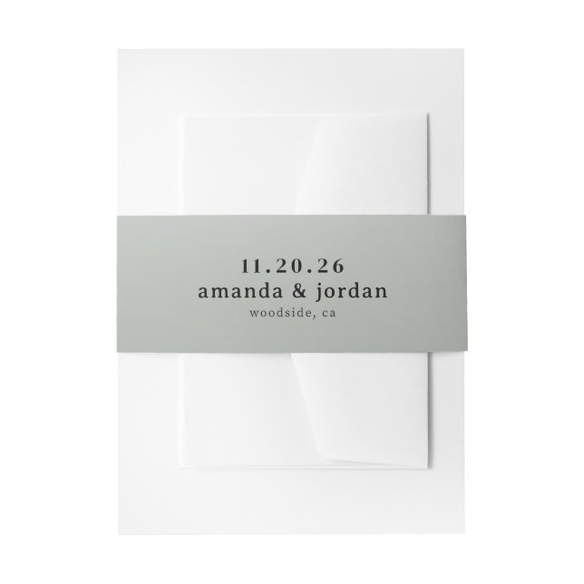 Cintas Para Invitaciones Elegante Tipografía Gris (Anverso Ejemplo)