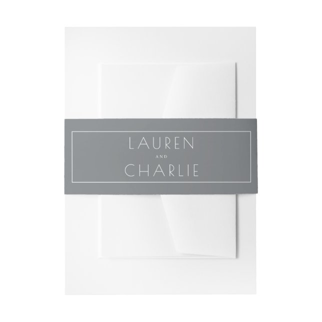 Cintas Para Invitaciones Elegante Tipografía Gris (Anverso Ejemplo)