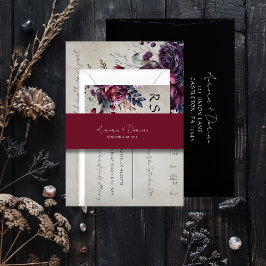 Cintas Para Invitaciones Elegante Typografía Mínima Boda Rojo