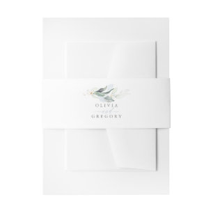 Cintas Para Invitaciones Elegante vegetación romántica Boda azul turbio
