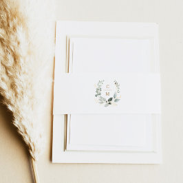 Cintas Para Invitaciones Elegante vegetación y Boda inicial de oro