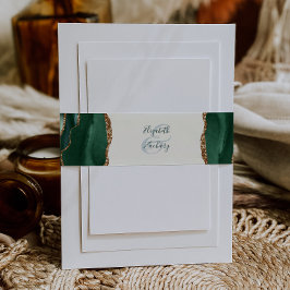 Cintas Para Invitaciones Elegante Verde Esmeralda Agata Marfil Boda