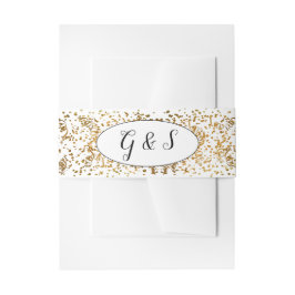 Cintas Para Invitaciones Elegante Wedding Gold Streamers Iniciales Confetti