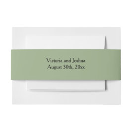 Cintas Para Invitaciones Elegante y Básico Verde Salvia