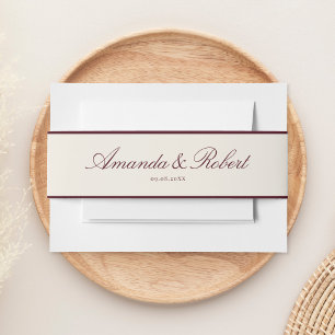 Cintas Para Invitaciones Elegante y distinguida boda de burgundy