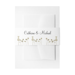Cintas Para Invitaciones Elegante y eterno minimalismo floral de oro suave