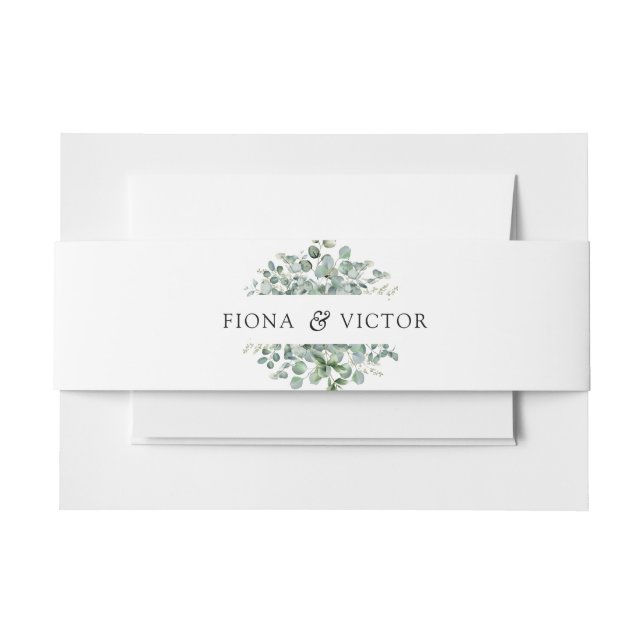 Cintas Para Invitaciones Elegante y exitoso Boda Eucalyptus Greenery (Anverso Ejemplo)
