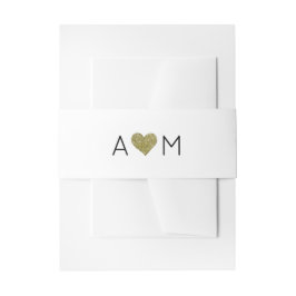 Cintas Para Invitaciones elegante y moderno monograma de amor de boda