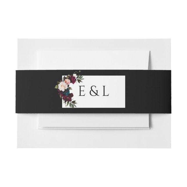 Cintas Para Invitaciones Elegante y personalizada Invitación a la boda flor (Anverso Ejemplo)
