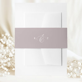 Cintas Para Invitaciones Elegante y Sencillo Monograma de Boda en Lavanda P