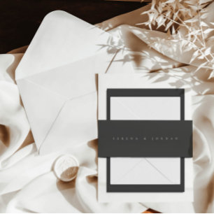 Cintas Para Invitaciones Elegante y simple Boda Minimalista y gris
