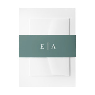 Cintas Para Invitaciones Elegante y simple Carreras verde monograma verde
