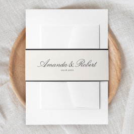 Cintas Para Invitaciones Elegante y sofisticada boda de negro y marfil