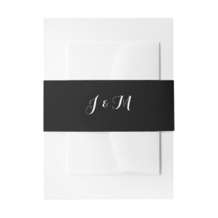 Cintas Para Invitaciones Elegantes bandas de vientre negras personalizables