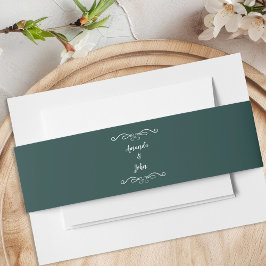 Cintas Para Invitaciones Elegantes bodas caligrafía lujo verde esmeralda