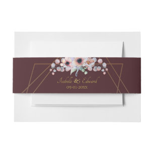 Cintas Para Invitaciones Elegantes flores de anemona de boda color Marsala
