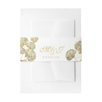 Elegantes hojas de Ginkgo Biloba doradas Invitació