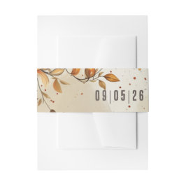 Cintas Para Invitaciones Elegantes hojas de otoño rústicas boda