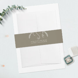 Cintas Para Invitaciones Elegantes hojas tropicales minimalistas de otoño