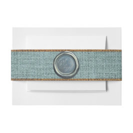 Cintas Para Invitaciones Elegantes iniciales clásicas vintage verde salvia 