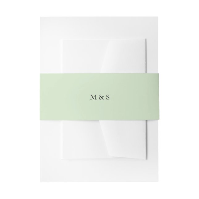 Cintas Para Invitaciones Elegantes Iniciales Verdes Minimalistas (Anverso Ejemplo)