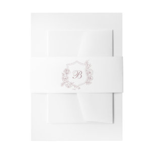 Cintas Para Invitaciones Elegantes Rosas florales Escudo Boda Monograma