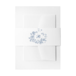 Cintas Para Invitaciones Elegantes Rosas florales Escudo Boda Monograma