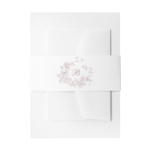 Cintas Para Invitaciones Elegantes Rosas florales Escudo Boda Monograma