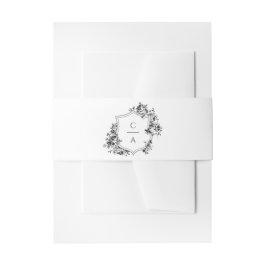 Cintas Para Invitaciones Elegantes Rosas franceses Escudo floral Boda Monog