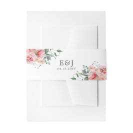 Cintas Para Invitaciones Elizabeth Elegant Boda Floral Rosa