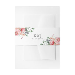 Cintas Para Invitaciones Elizabeth Elegant Boda Floral Rosa