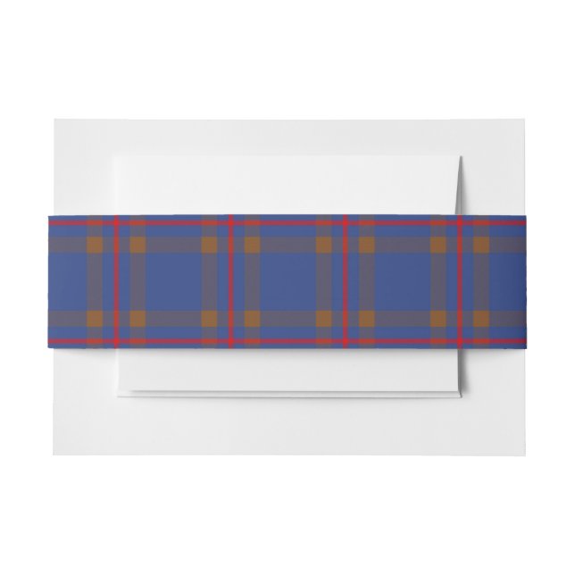 Cintas Para Invitaciones Elliot Scottish Tartan Belly Band (Anverso Ejemplo)