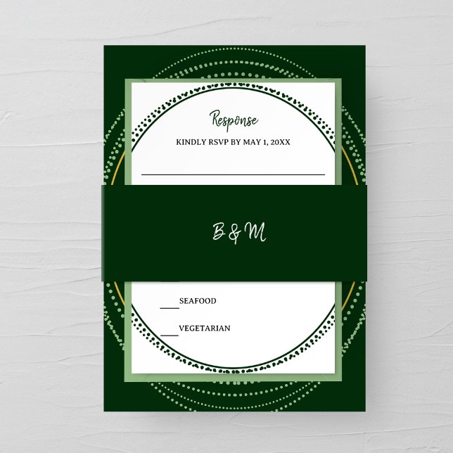 Cintas Para Invitaciones Emerald Elegance Wedding Invitation Belly Band (Subido por el creador)
