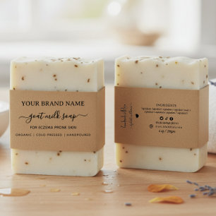 Cintas Para Invitaciones Empaquetado de Jabón Kraft Casero Banda para el Vi