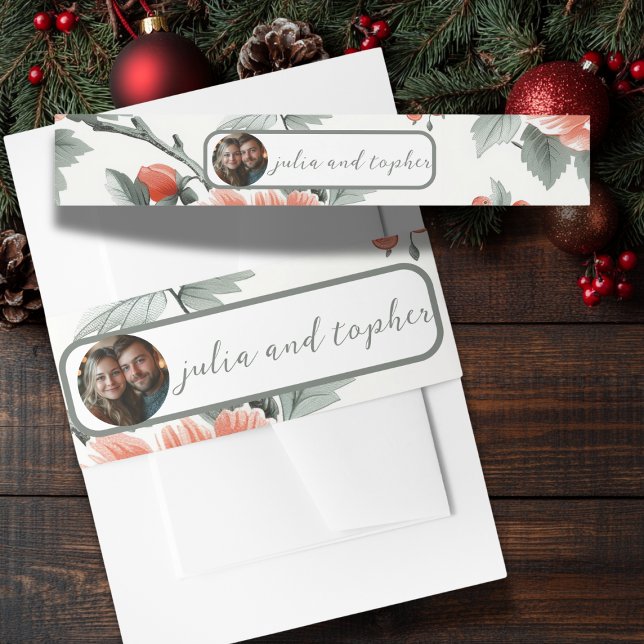 Cintas Para Invitaciones Encantador Boda de Navidades con foto romántica (Subido por el creador)