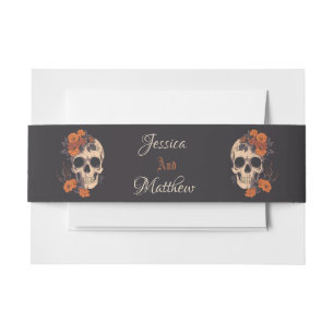 Cintas Para Invitaciones Encantador Ramo Naranja en Calavera de Crema