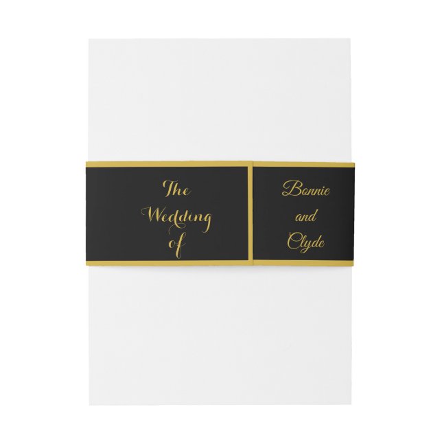 Cintas Para Invitaciones Encuadernación romántica de banda Belly para invit (Reverso ejemplo)